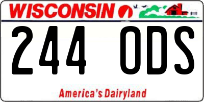 WI license plate 244ODS