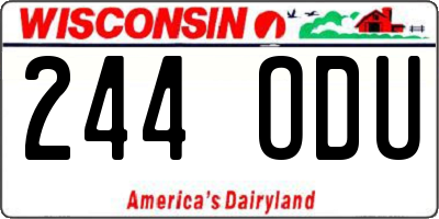 WI license plate 244ODU