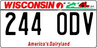 WI license plate 244ODV