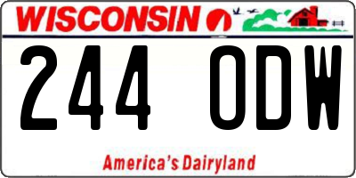 WI license plate 244ODW