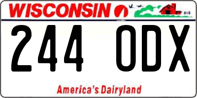 WI license plate 244ODX