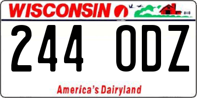 WI license plate 244ODZ