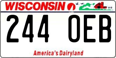 WI license plate 244OEB
