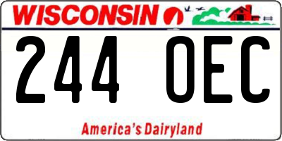 WI license plate 244OEC
