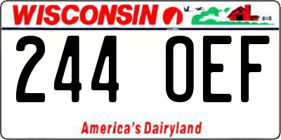WI license plate 244OEF