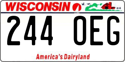 WI license plate 244OEG