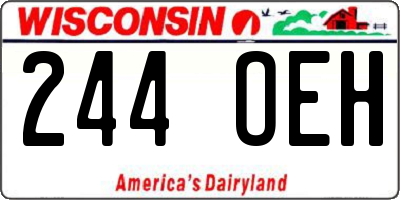 WI license plate 244OEH