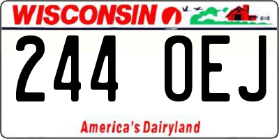 WI license plate 244OEJ