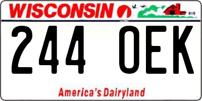 WI license plate 244OEK
