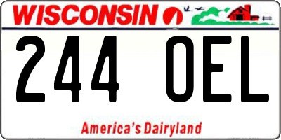 WI license plate 244OEL