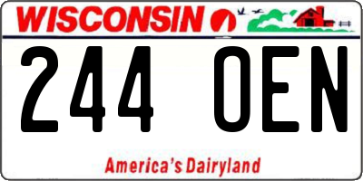 WI license plate 244OEN