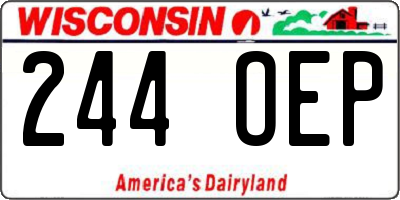 WI license plate 244OEP