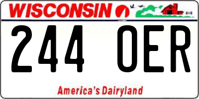 WI license plate 244OER