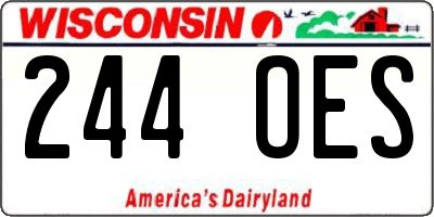 WI license plate 244OES