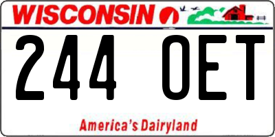 WI license plate 244OET