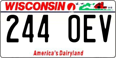 WI license plate 244OEV