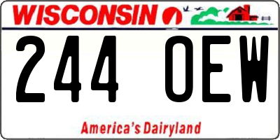 WI license plate 244OEW