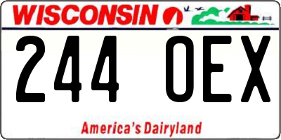 WI license plate 244OEX