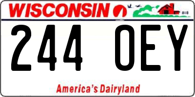 WI license plate 244OEY