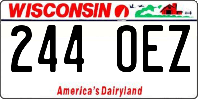 WI license plate 244OEZ