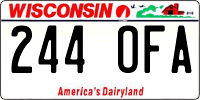 WI license plate 244OFA