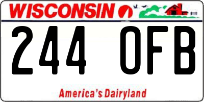 WI license plate 244OFB