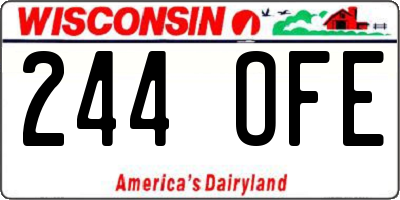 WI license plate 244OFE