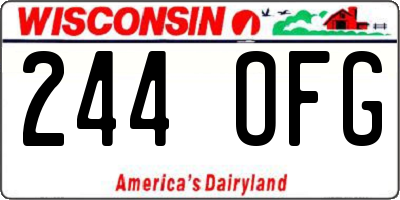 WI license plate 244OFG