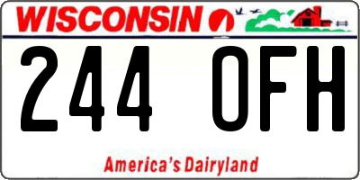 WI license plate 244OFH