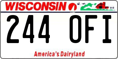 WI license plate 244OFI