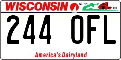 WI license plate 244OFL