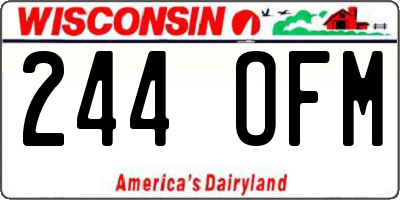 WI license plate 244OFM