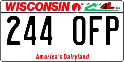 WI license plate 244OFP