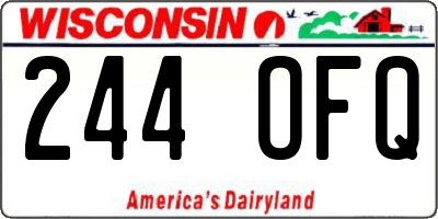 WI license plate 244OFQ