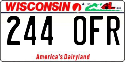 WI license plate 244OFR