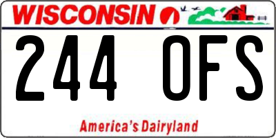 WI license plate 244OFS