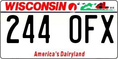 WI license plate 244OFX