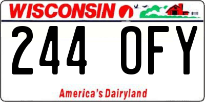 WI license plate 244OFY