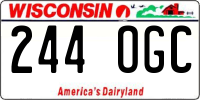 WI license plate 244OGC