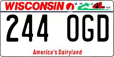 WI license plate 244OGD