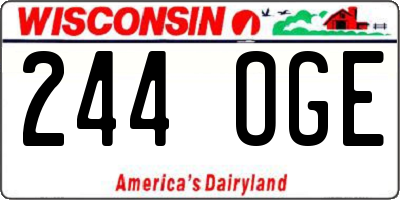 WI license plate 244OGE