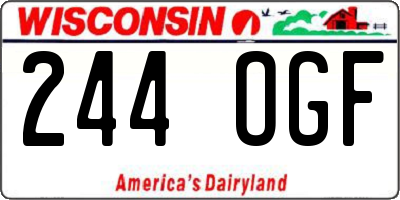 WI license plate 244OGF