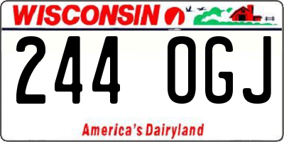 WI license plate 244OGJ