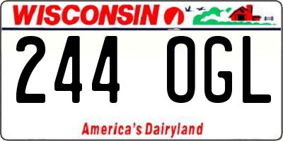 WI license plate 244OGL