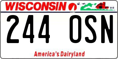 WI license plate 244OSN