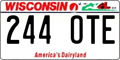 WI license plate 244OTE