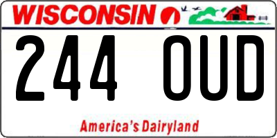 WI license plate 244OUD