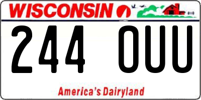 WI license plate 244OUU