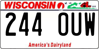 WI license plate 244OUW