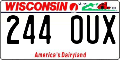 WI license plate 244OUX
